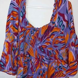 Terra & Sky Multicolor Boho Blouse